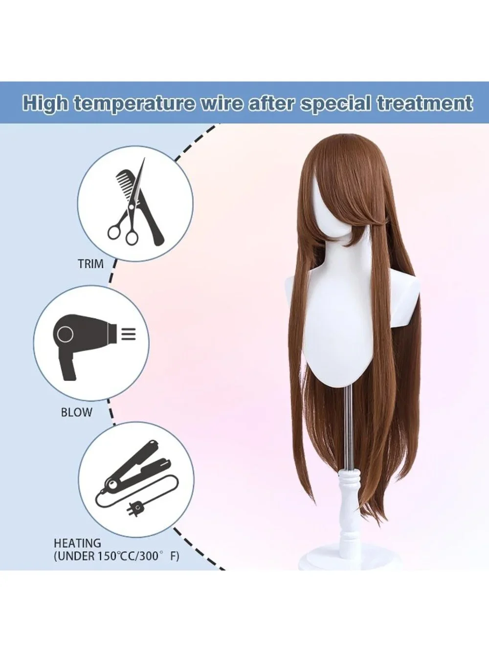 Women's Dark Green 100 Cm Heat Resistant Universal Straight Costume Long Wigs